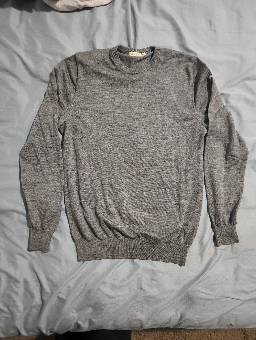 Suitsupply Gray Merino Wool Crewneck